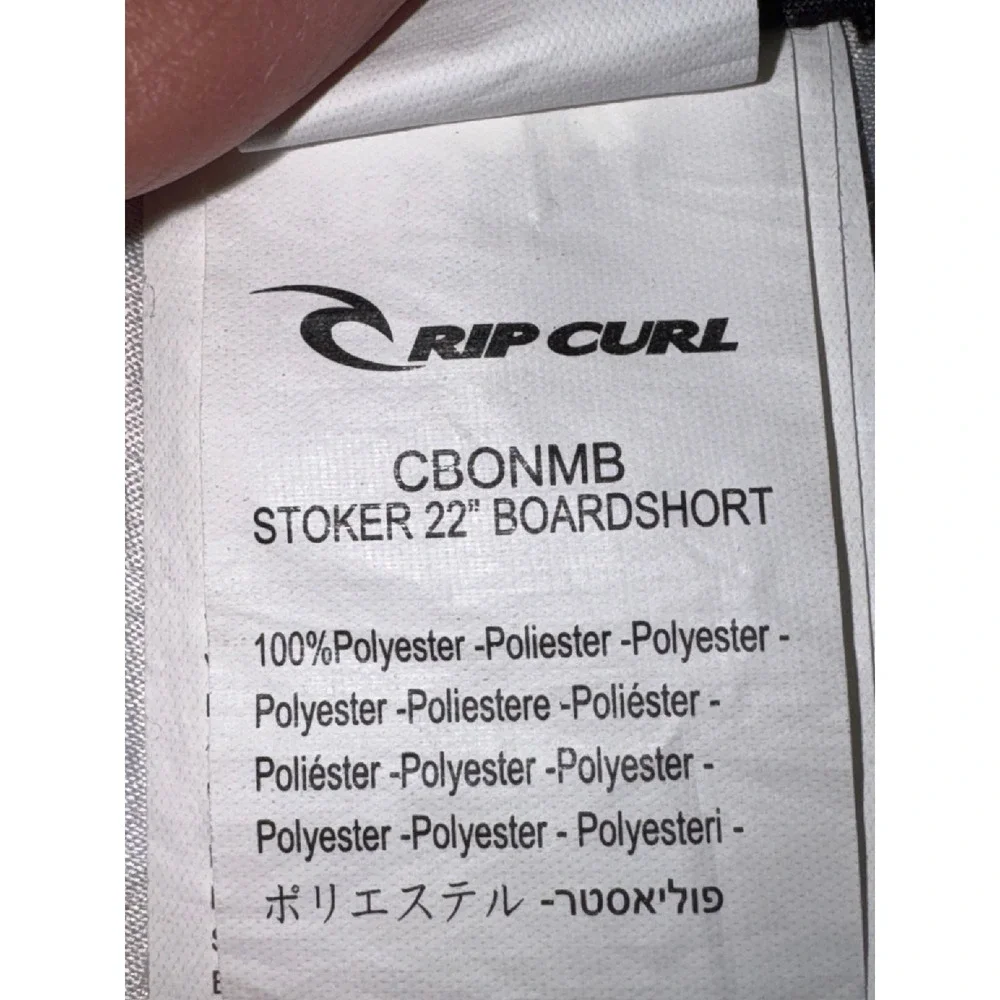 Rip Curl Stoker 22 Boardshort Mens 36/XL Black Plaid Surf Swim Trunks Beach EUC